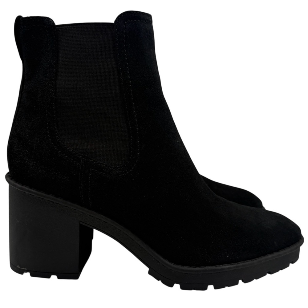 Vince Womens Shoes Henderson Boots Sz 10 Black Suede Leather Pull On Heeled - Picture 2 of 11
